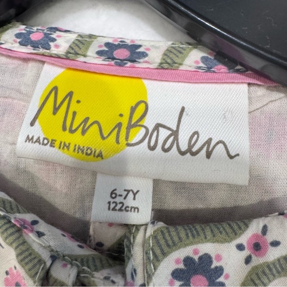Mini Boden Floral Tea Dress Girls Size6-7 Years Old, Multicolor Collar Buttons - Picture 6 of 13